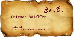 Csirmaz Balázs névjegykártya